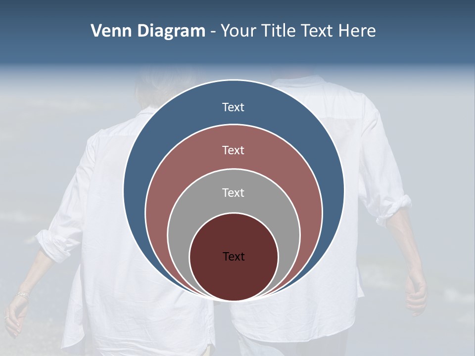 A Man And A Woman Walking Along The Beach PowerPoint Template