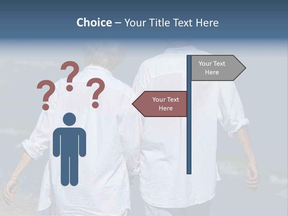 A Man And A Woman Walking Along The Beach PowerPoint Template