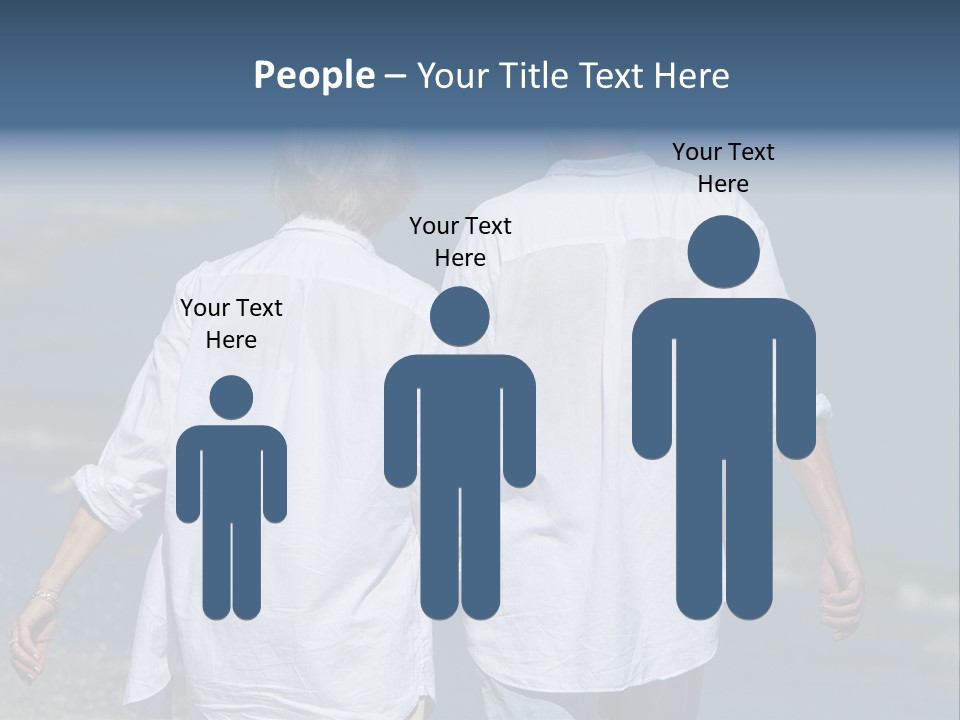 A Man And A Woman Walking Along The Beach PowerPoint Template