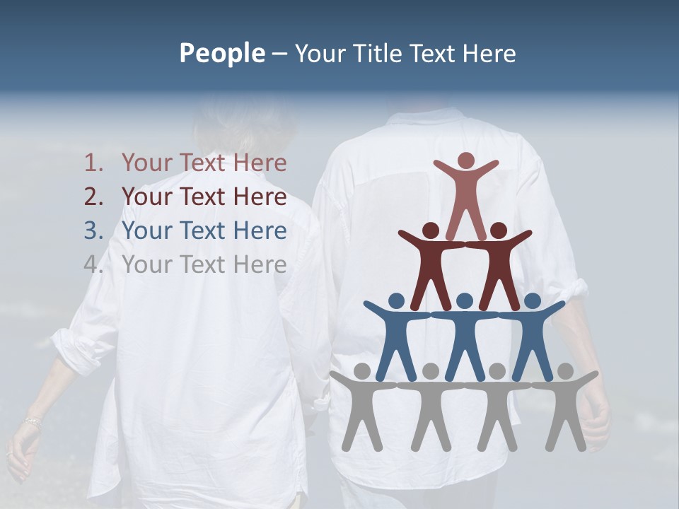 A Man And A Woman Walking Along The Beach PowerPoint Template