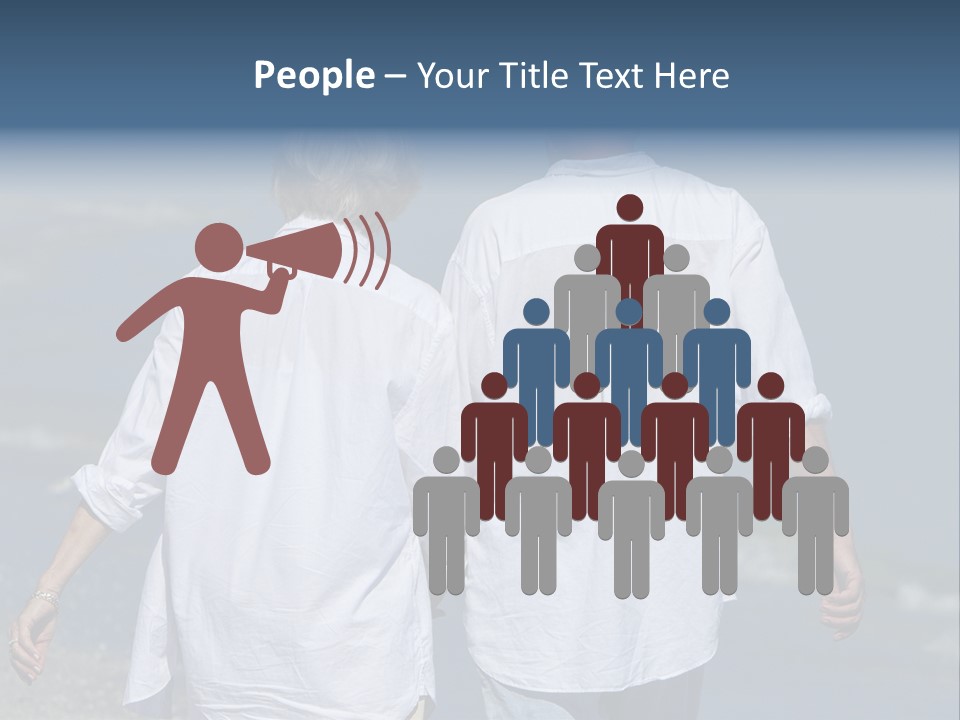 A Man And A Woman Walking Along The Beach PowerPoint Template