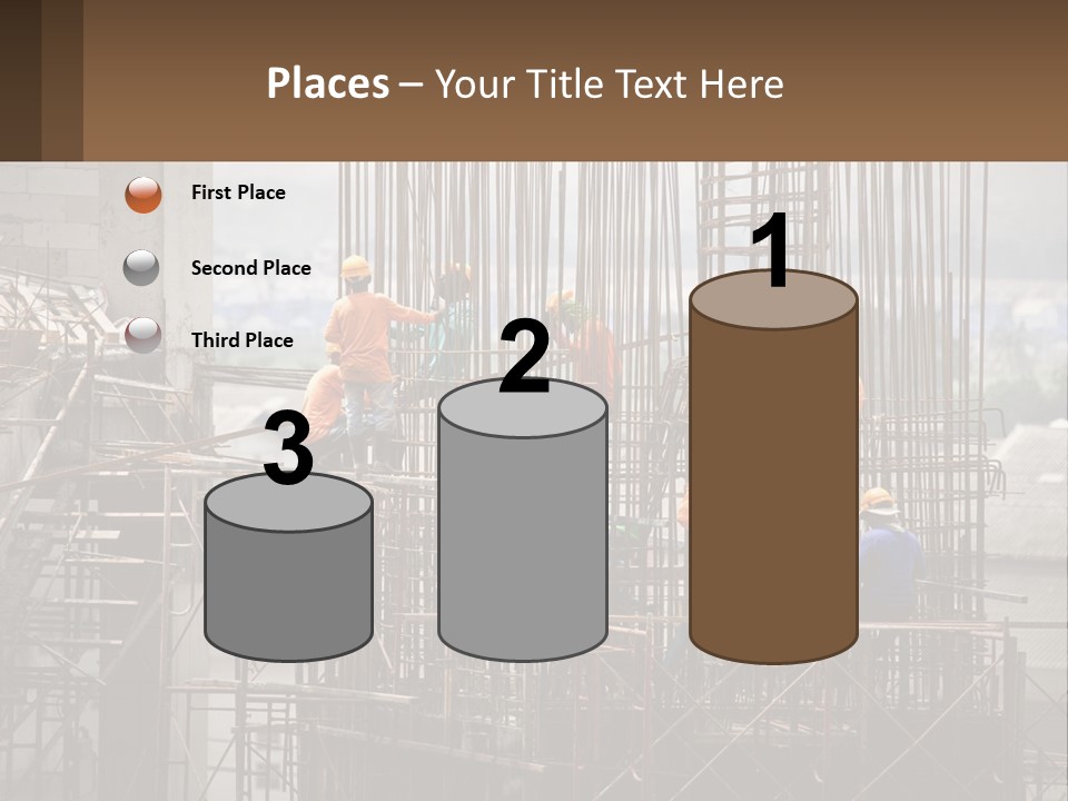 A Group Of Construction Workers Working On A Building PowerPoint Template