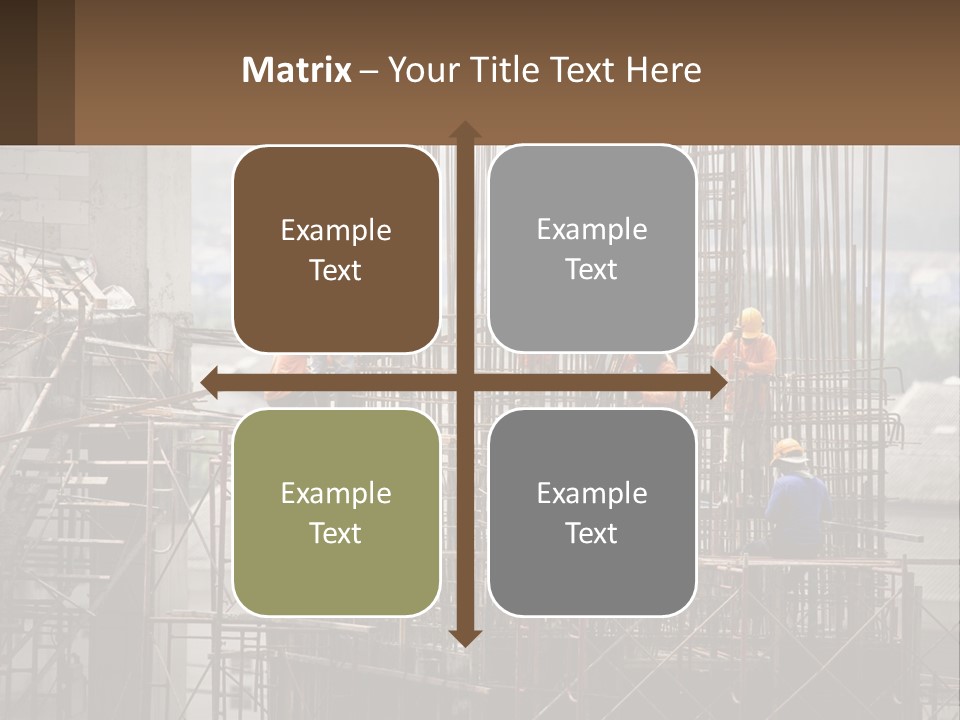 A Group Of Construction Workers Working On A Building PowerPoint Template