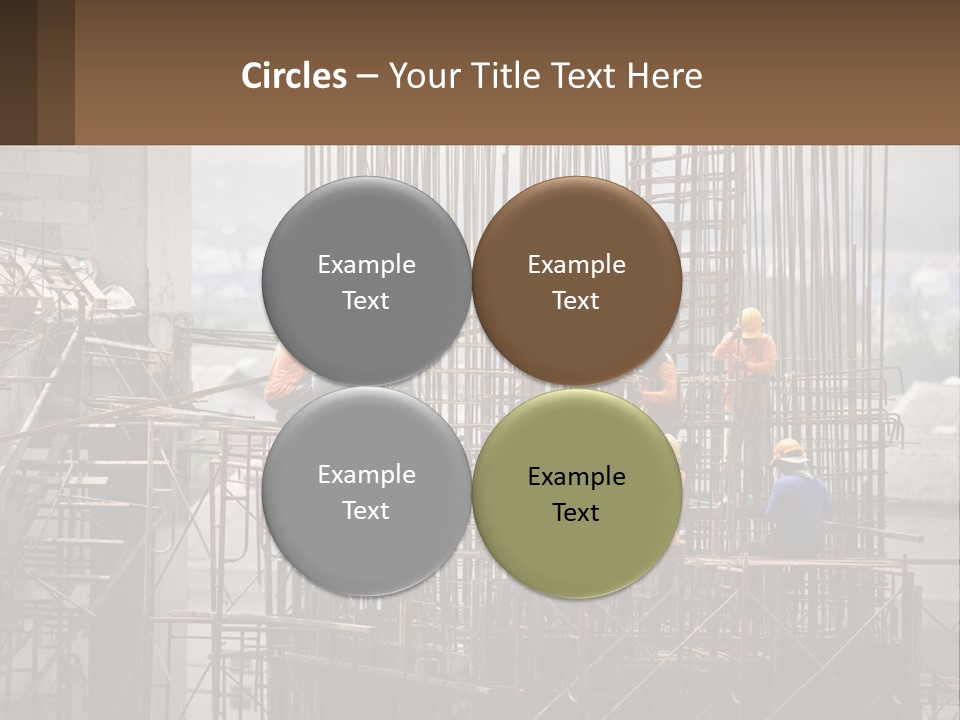 A Group Of Construction Workers Working On A Building PowerPoint Template