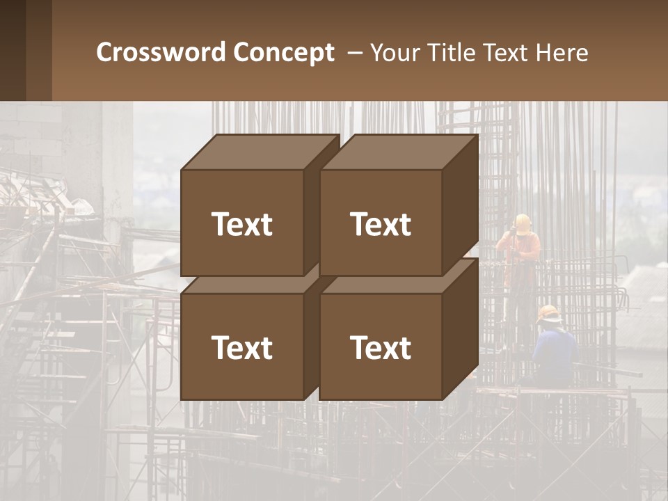 A Group Of Construction Workers Working On A Building PowerPoint Template
