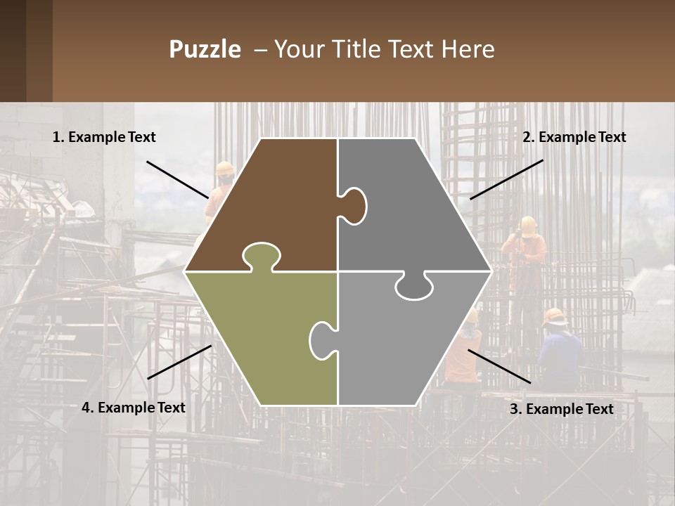 A Group Of Construction Workers Working On A Building PowerPoint Template