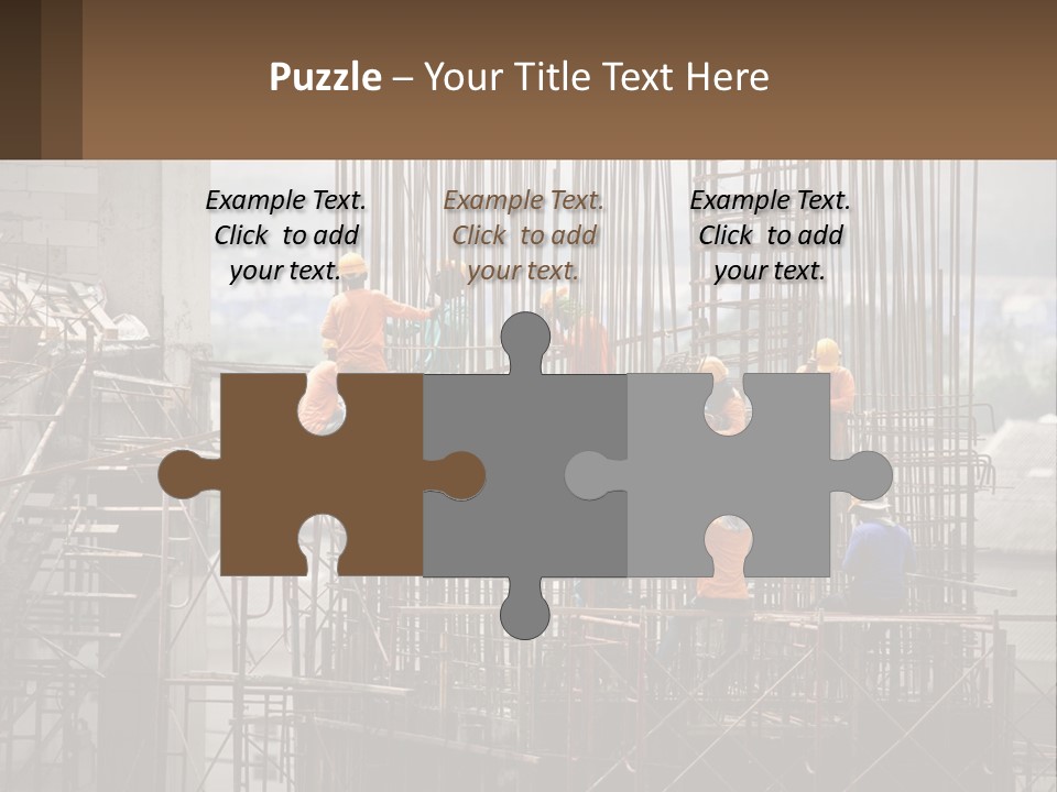 A Group Of Construction Workers Working On A Building PowerPoint Template