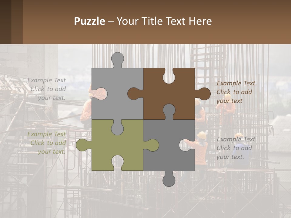 A Group Of Construction Workers Working On A Building PowerPoint Template