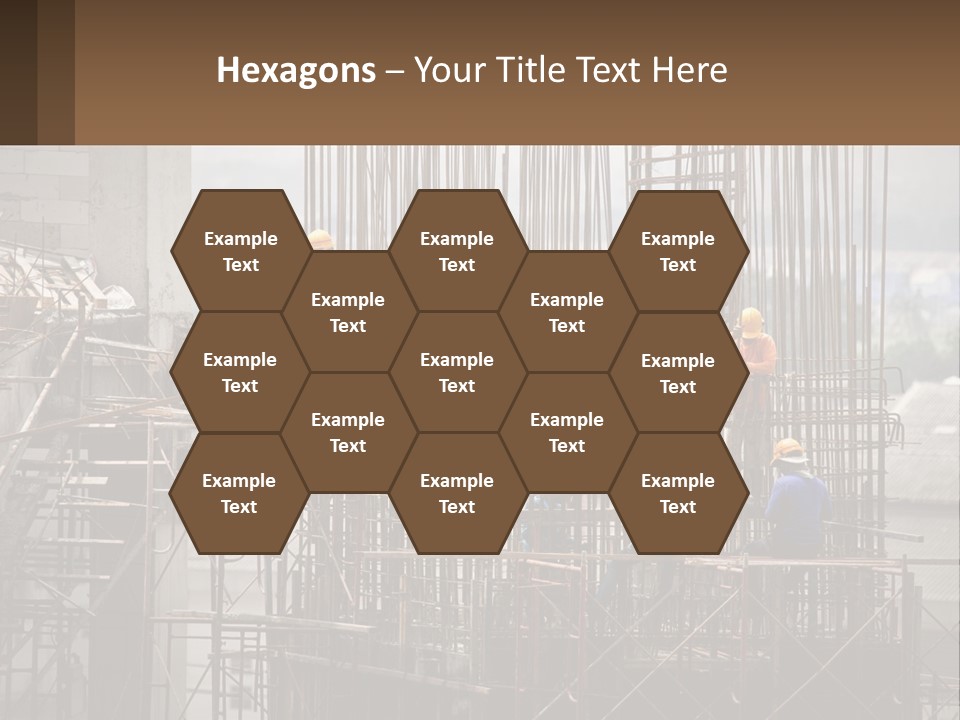 A Group Of Construction Workers Working On A Building PowerPoint Template