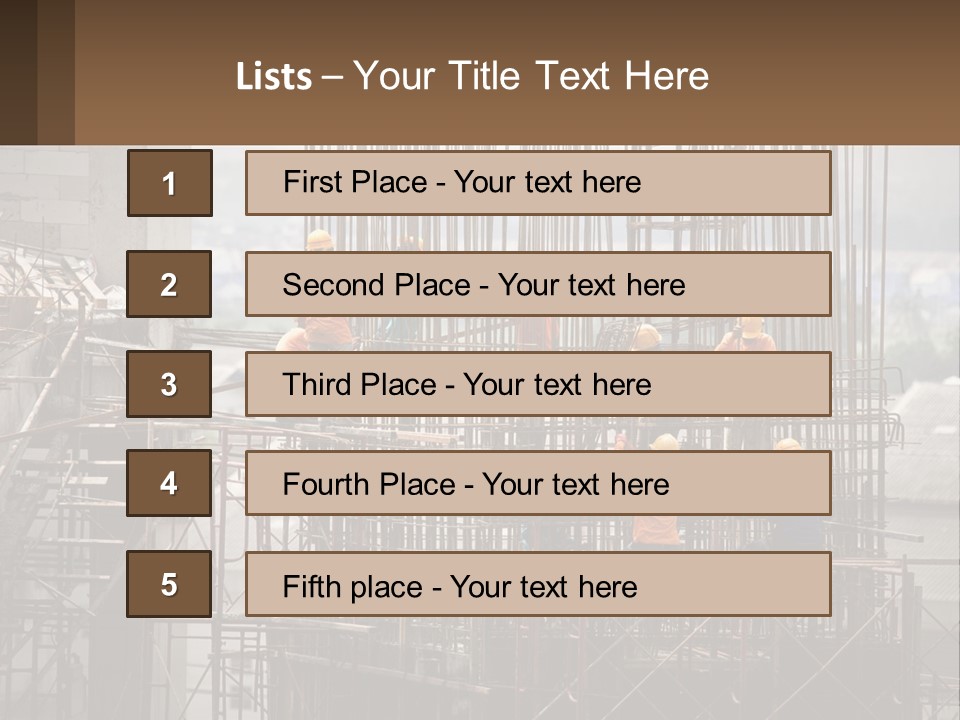 A Group Of Construction Workers Working On A Building PowerPoint Template