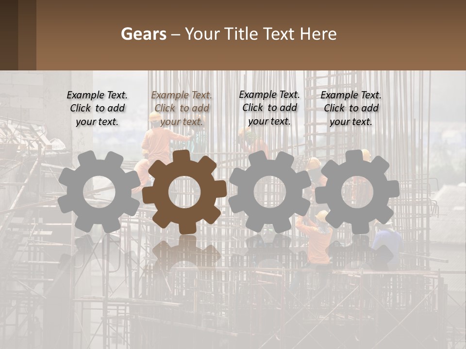 A Group Of Construction Workers Working On A Building PowerPoint Template