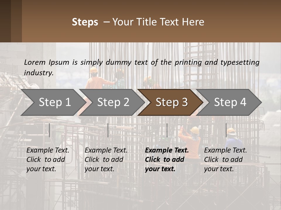 A Group Of Construction Workers Working On A Building PowerPoint Template