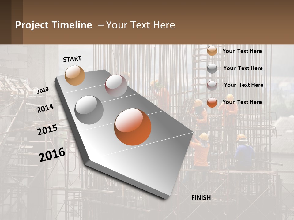 A Group Of Construction Workers Working On A Building PowerPoint Template