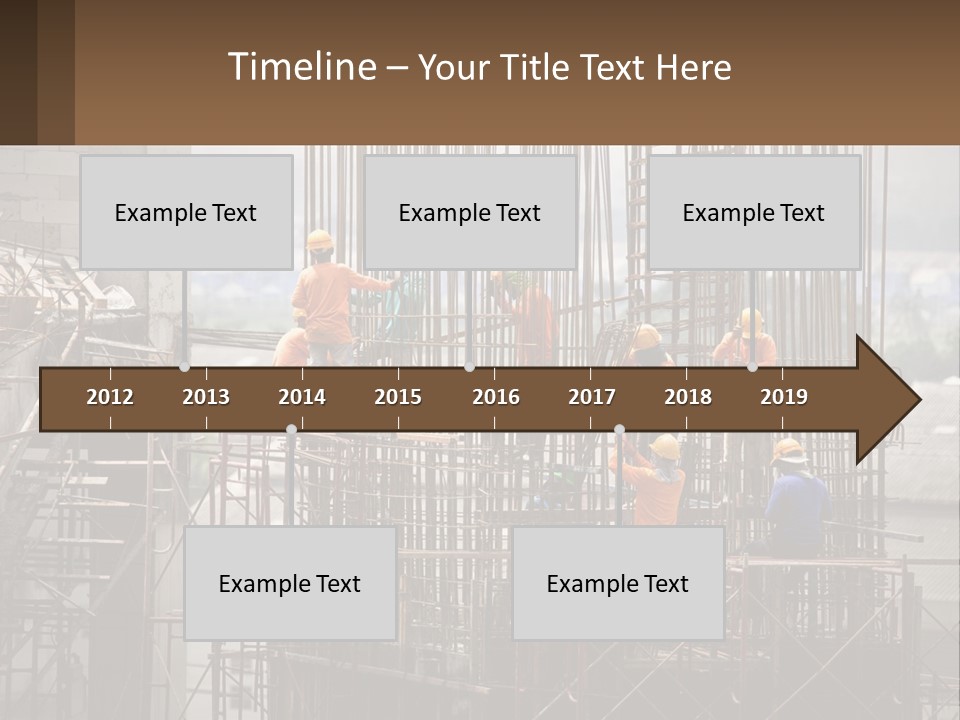 A Group Of Construction Workers Working On A Building PowerPoint Template