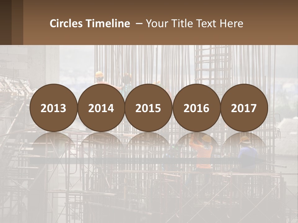 A Group Of Construction Workers Working On A Building PowerPoint Template