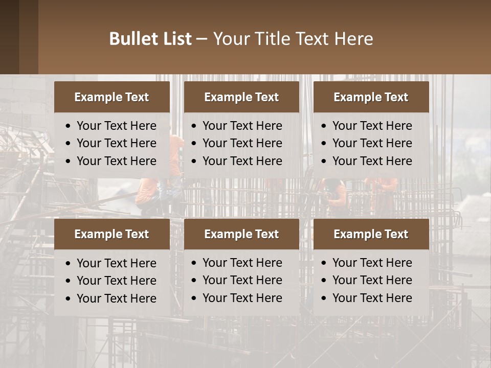 A Group Of Construction Workers Working On A Building PowerPoint Template