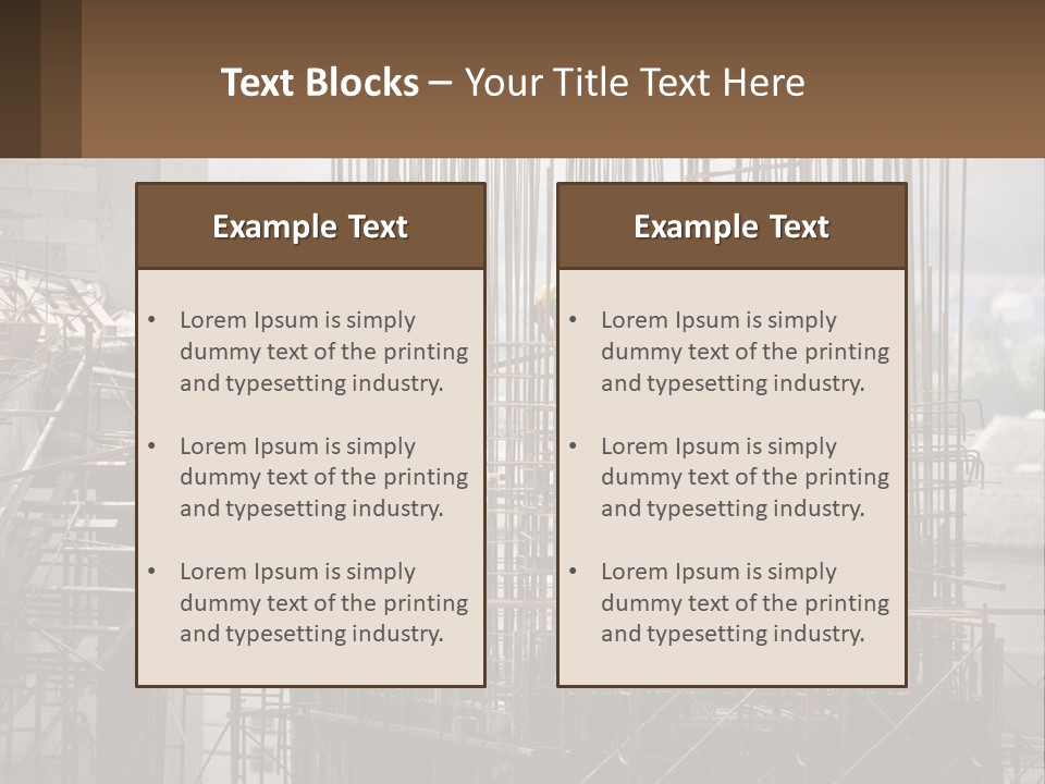 A Group Of Construction Workers Working On A Building PowerPoint Template