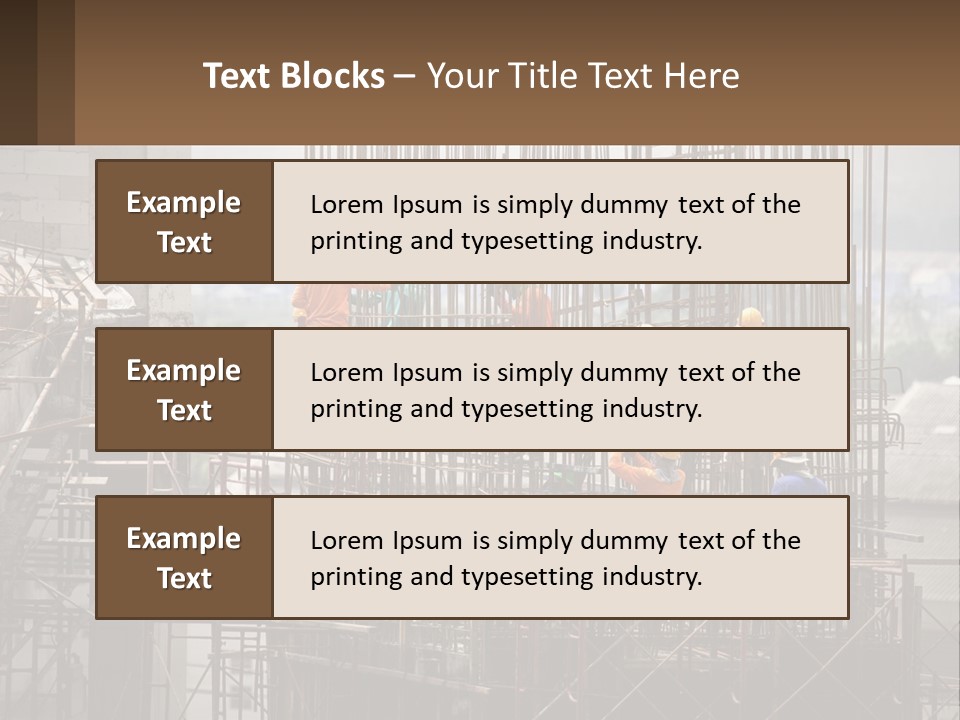 A Group Of Construction Workers Working On A Building PowerPoint Template