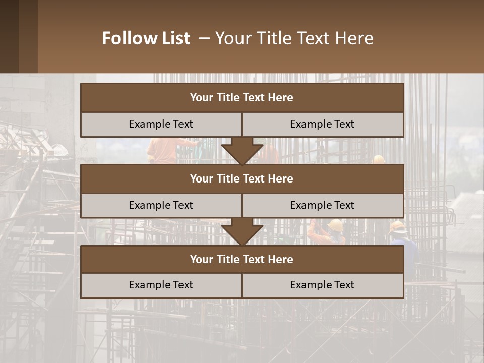 A Group Of Construction Workers Working On A Building PowerPoint Template