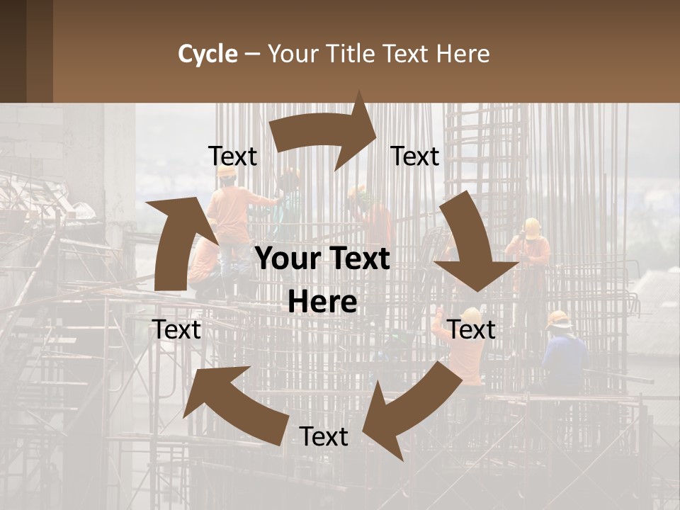 A Group Of Construction Workers Working On A Building PowerPoint Template