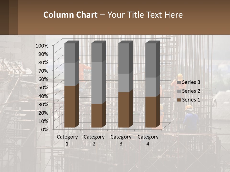A Group Of Construction Workers Working On A Building PowerPoint Template