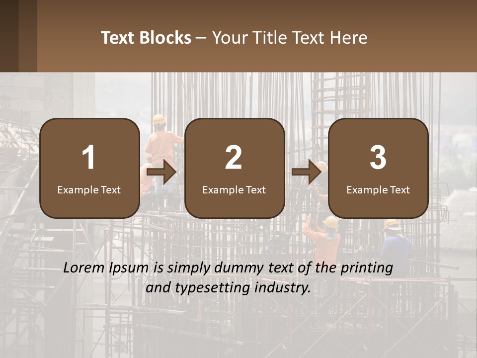 A Group Of Construction Workers Working On A Building PowerPoint Template
