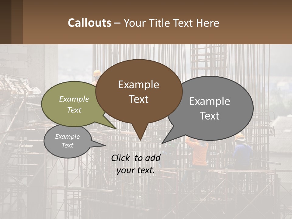 A Group Of Construction Workers Working On A Building PowerPoint Template