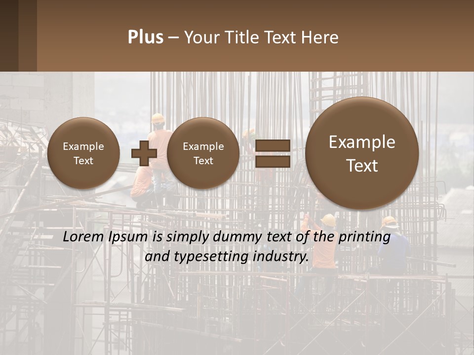 A Group Of Construction Workers Working On A Building PowerPoint Template