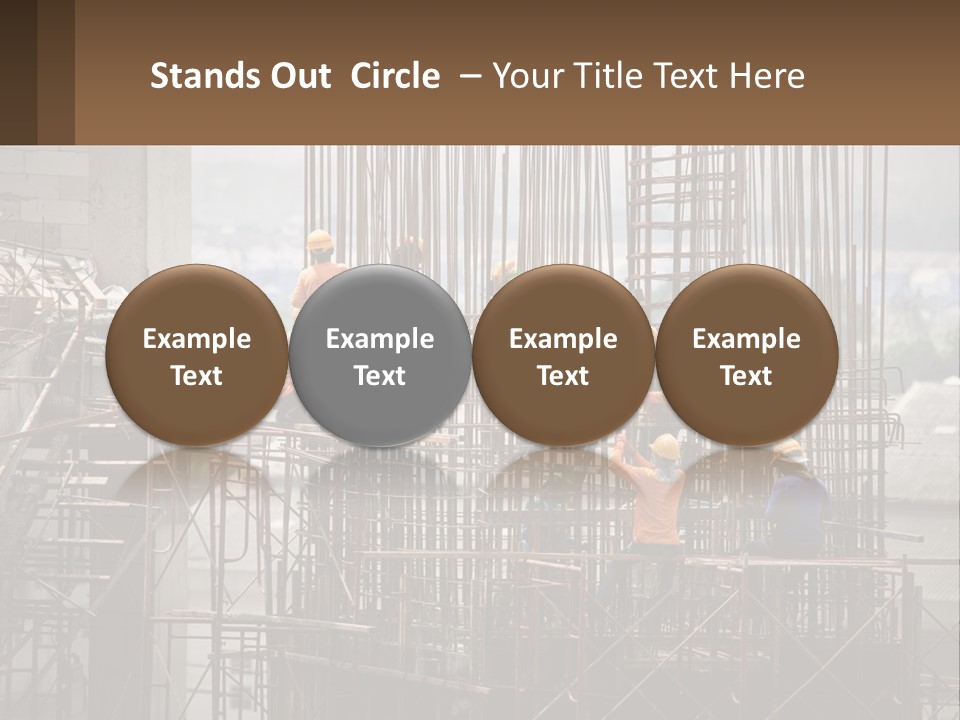 A Group Of Construction Workers Working On A Building PowerPoint Template