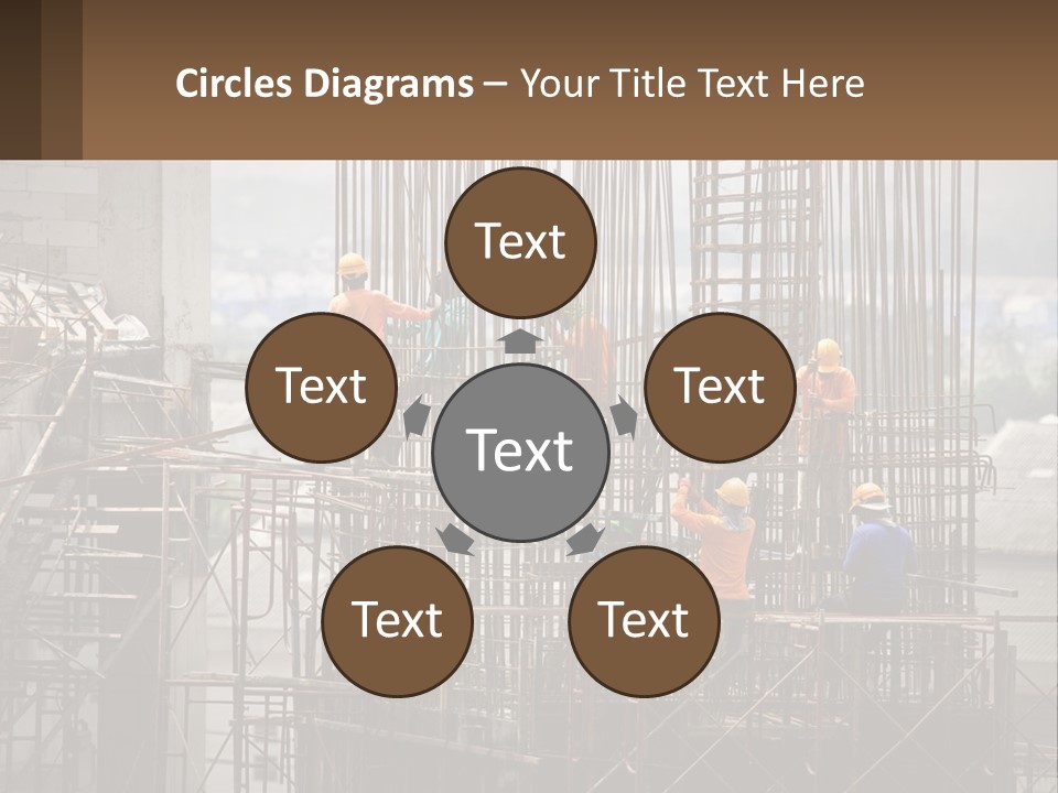 A Group Of Construction Workers Working On A Building PowerPoint Template