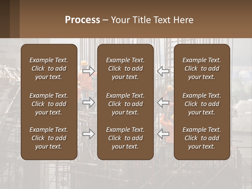 A Group Of Construction Workers Working On A Building PowerPoint Template