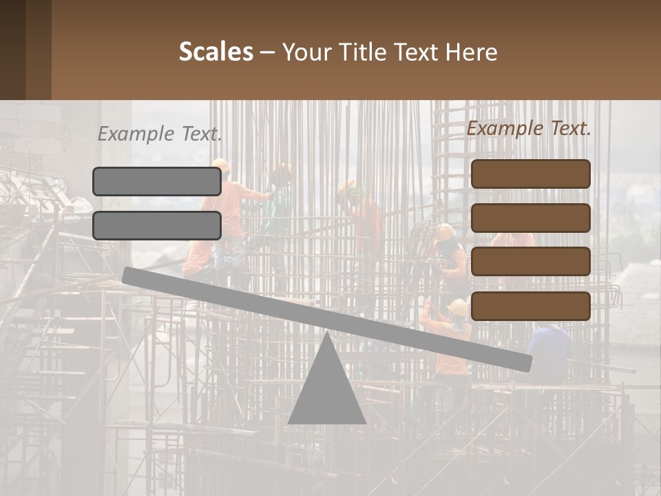 A Group Of Construction Workers Working On A Building PowerPoint Template