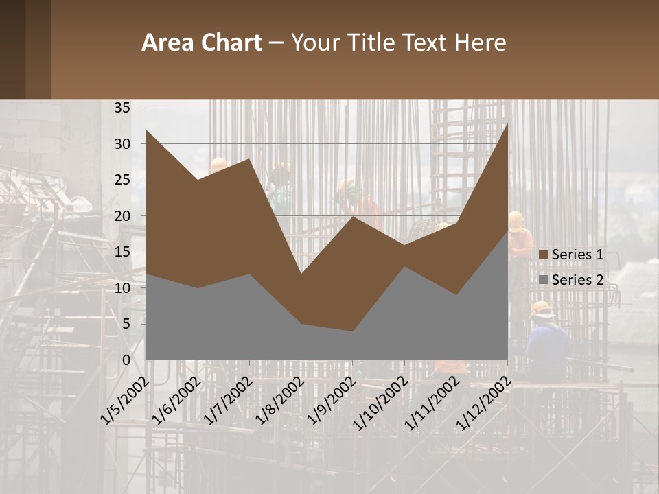 A Group Of Construction Workers Working On A Building PowerPoint Template