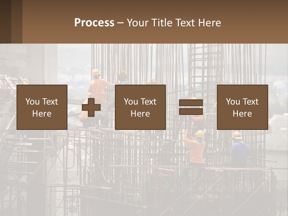 A Group Of Construction Workers Working On A Building PowerPoint Template