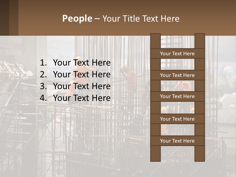 A Group Of Construction Workers Working On A Building PowerPoint Template