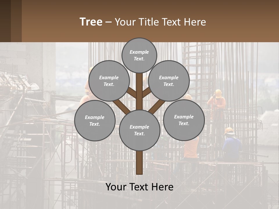 A Group Of Construction Workers Working On A Building PowerPoint Template