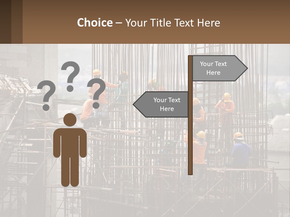 A Group Of Construction Workers Working On A Building PowerPoint Template