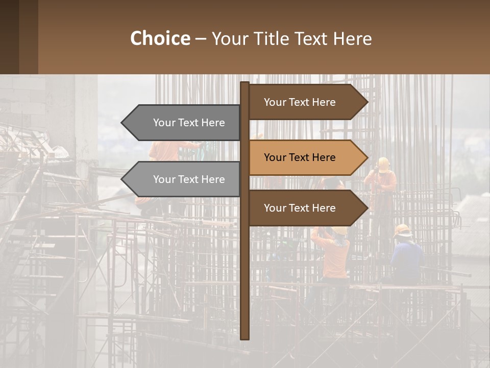 A Group Of Construction Workers Working On A Building PowerPoint Template