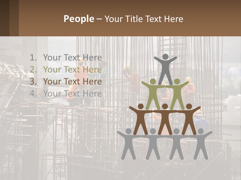 A Group Of Construction Workers Working On A Building PowerPoint Template