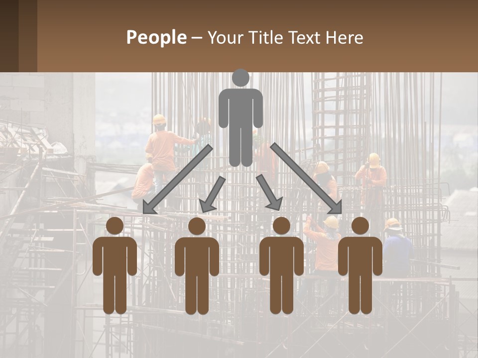 A Group Of Construction Workers Working On A Building PowerPoint Template