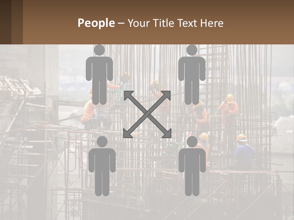 A Group Of Construction Workers Working On A Building PowerPoint Template