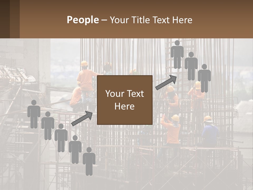 A Group Of Construction Workers Working On A Building PowerPoint Template