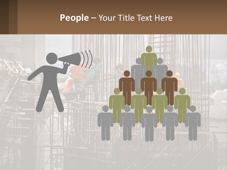 A Group Of Construction Workers Working On A Building PowerPoint Template