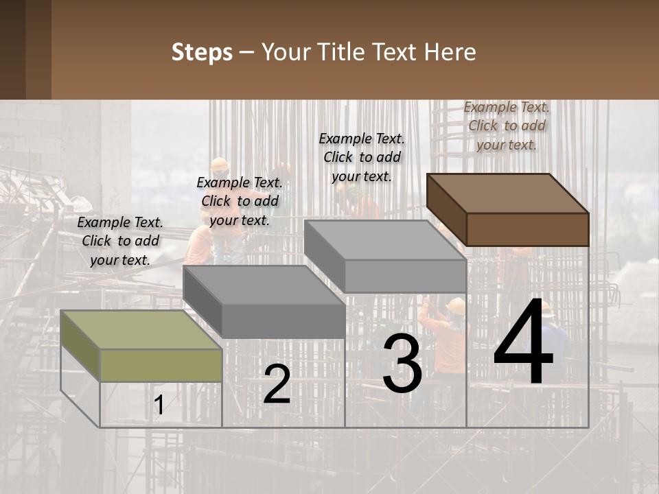 A Group Of Construction Workers Working On A Building PowerPoint Template