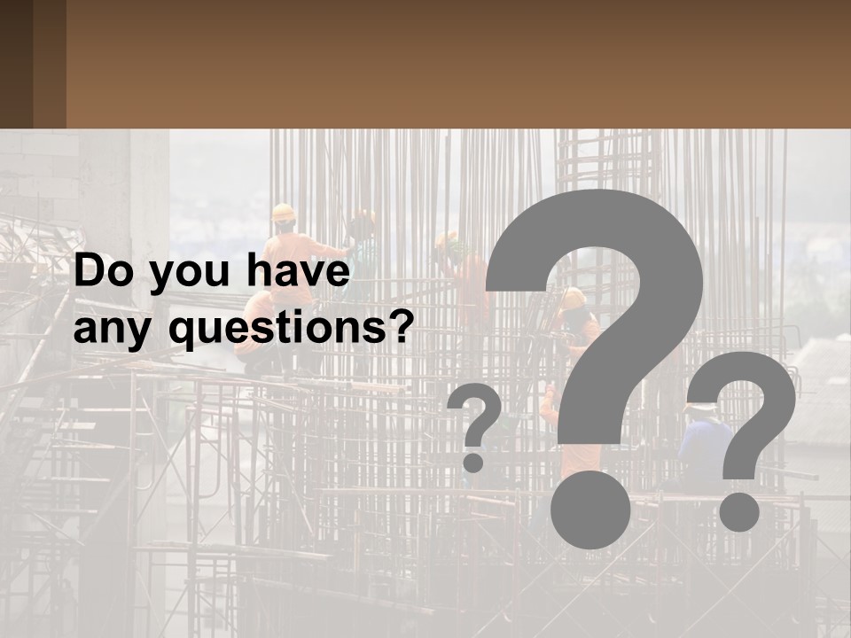 A Group Of Construction Workers Working On A Building PowerPoint Template