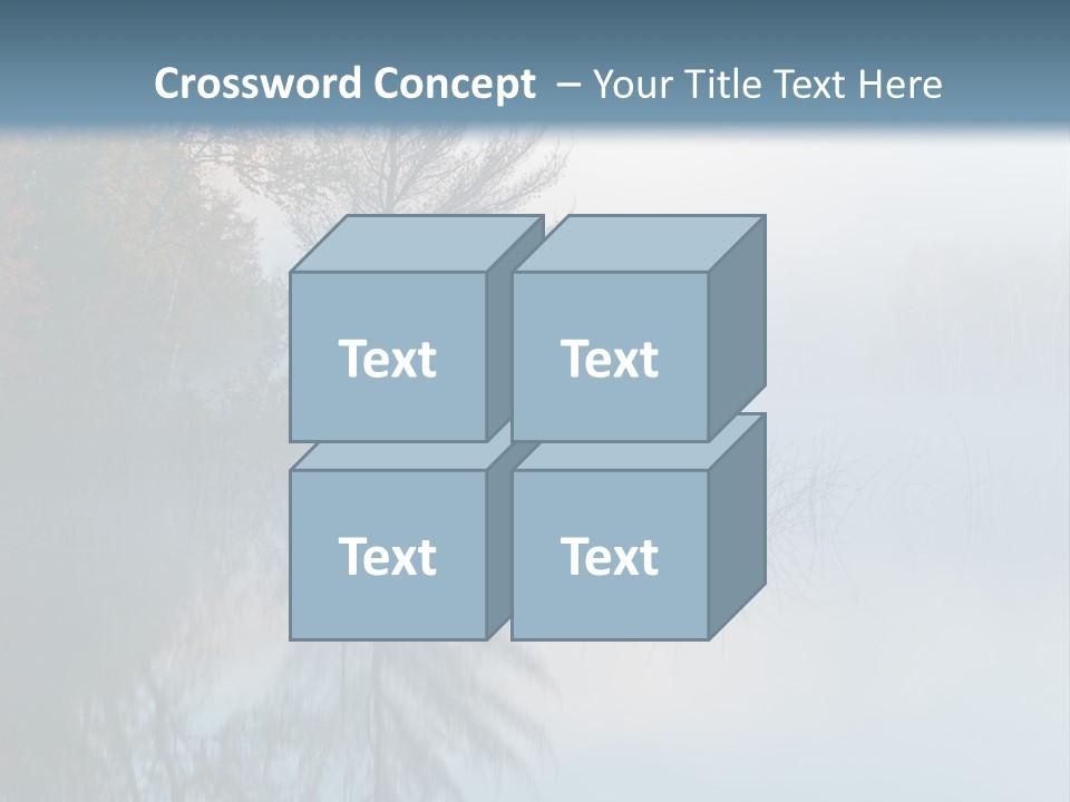 A Lake Surrounded By Trees With Fog In The Air PowerPoint Template