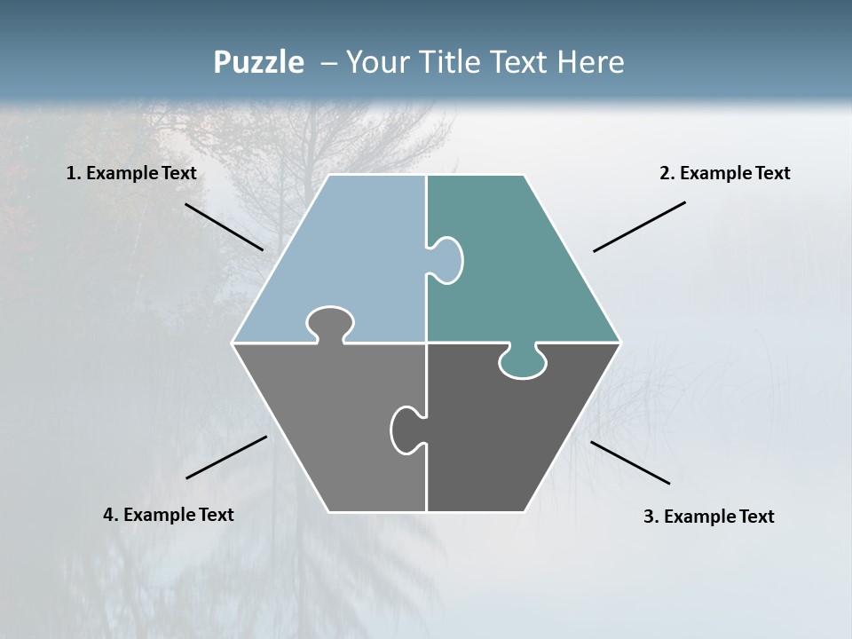 A Lake Surrounded By Trees With Fog In The Air PowerPoint Template