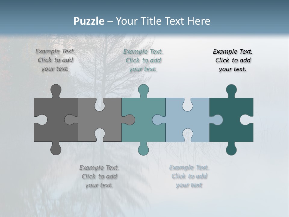 A Lake Surrounded By Trees With Fog In The Air PowerPoint Template