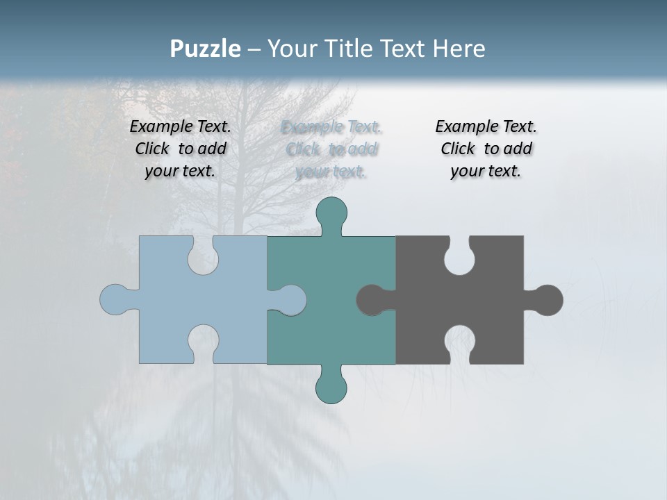 A Lake Surrounded By Trees With Fog In The Air PowerPoint Template