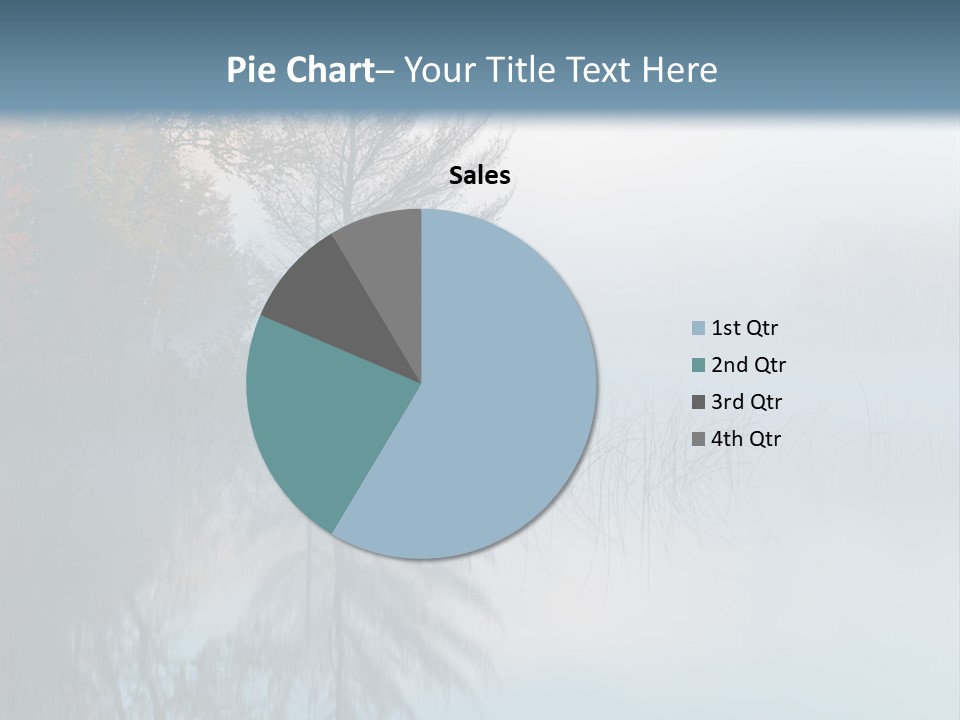A Lake Surrounded By Trees With Fog In The Air PowerPoint Template